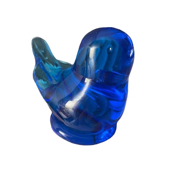 VTG ‘90 Titan Art Glass “Happy Little Bluebird” Cobalt Blue Signed Fayetteville - Picture 4 of 9
